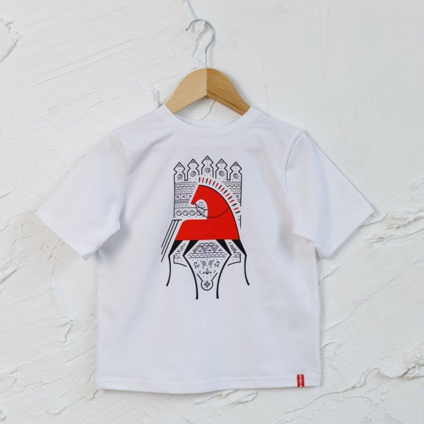 Детская футболка «Мезенский конь»